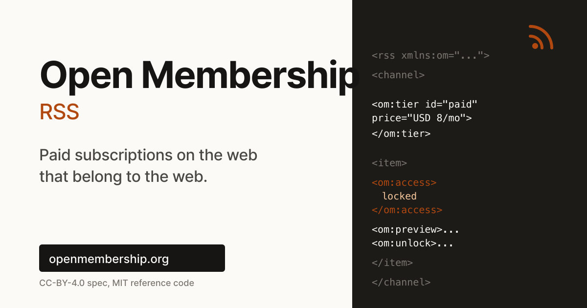 Reader Architecture · Open Membership RSS